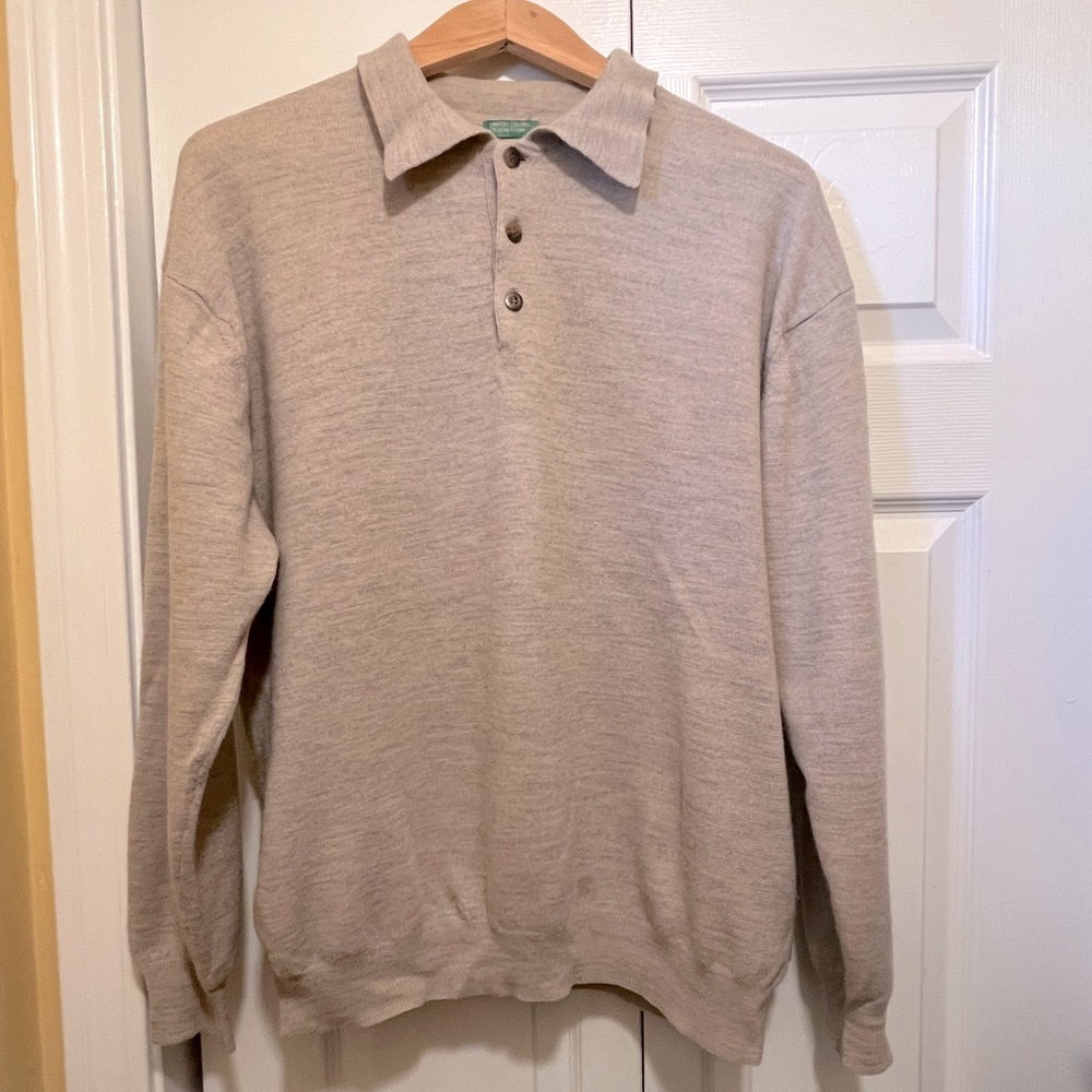 Wool Long Sleeve Polo Sweater | United Colors of Benetton